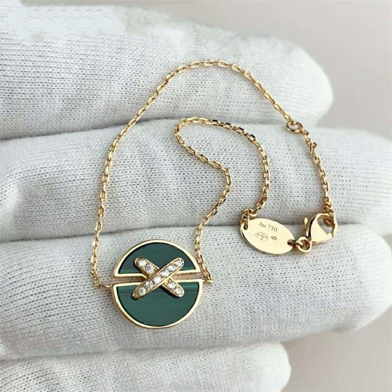 [Avelora Jewelry ]JEUX DE BRACELET MALACHITE PINK GOLD DIAMONDS