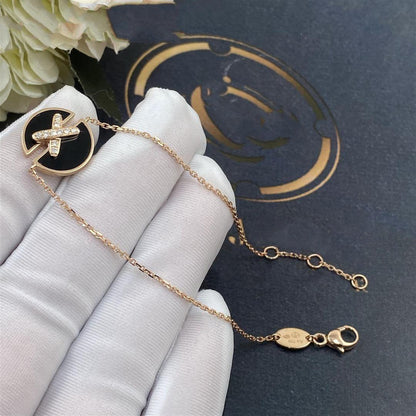 [Avelora]JEUX DE BRACELET ONYX ROSE GOLD DIAMOND