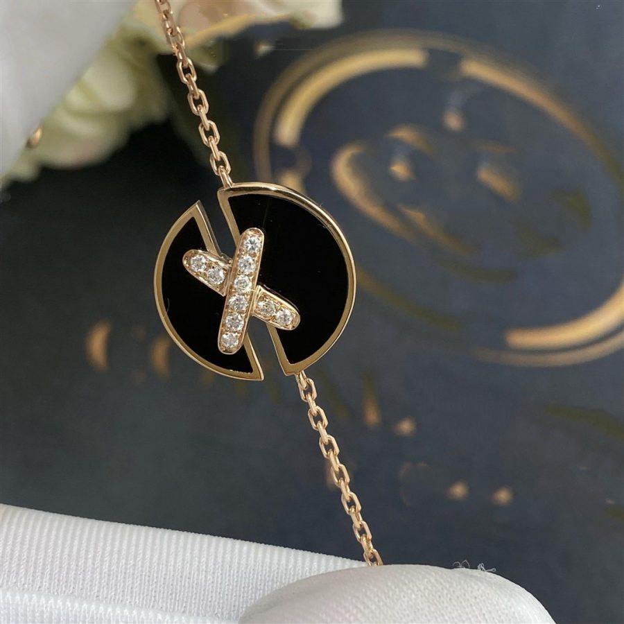 [Avelora]JEUX DE BRACELET ONYX ROSE GOLD DIAMOND