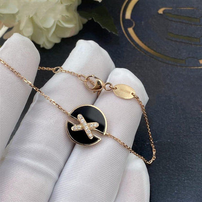 [Avelora]JEUX DE BRACELET ONYX ROSE GOLD DIAMOND