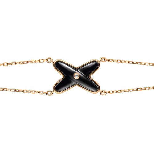 [Avelora]JEUX BRACELET ONYX ROSE GOLD 1 DIAMOND