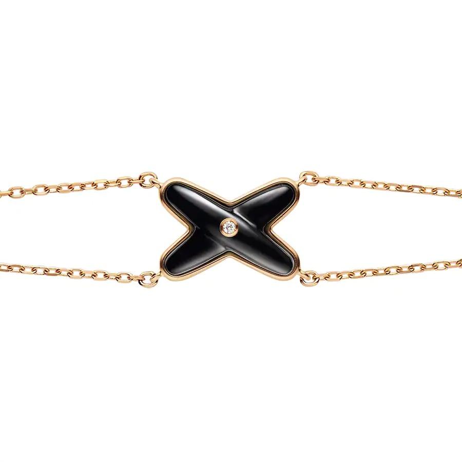 [Avelora Jewelry ]JEUX BRACELET ONYX PINK GOLD 1 DIAMOND