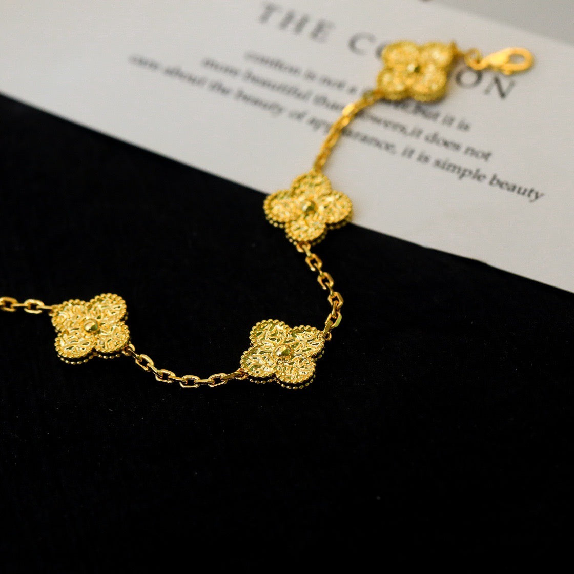[Avelora]LUCKY CLOVER 5-MOTIF BRACELET - BRONZING