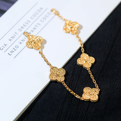 [Avelora]LUCKY CLOVER 5-MOTIF BRACELET - BRONZING