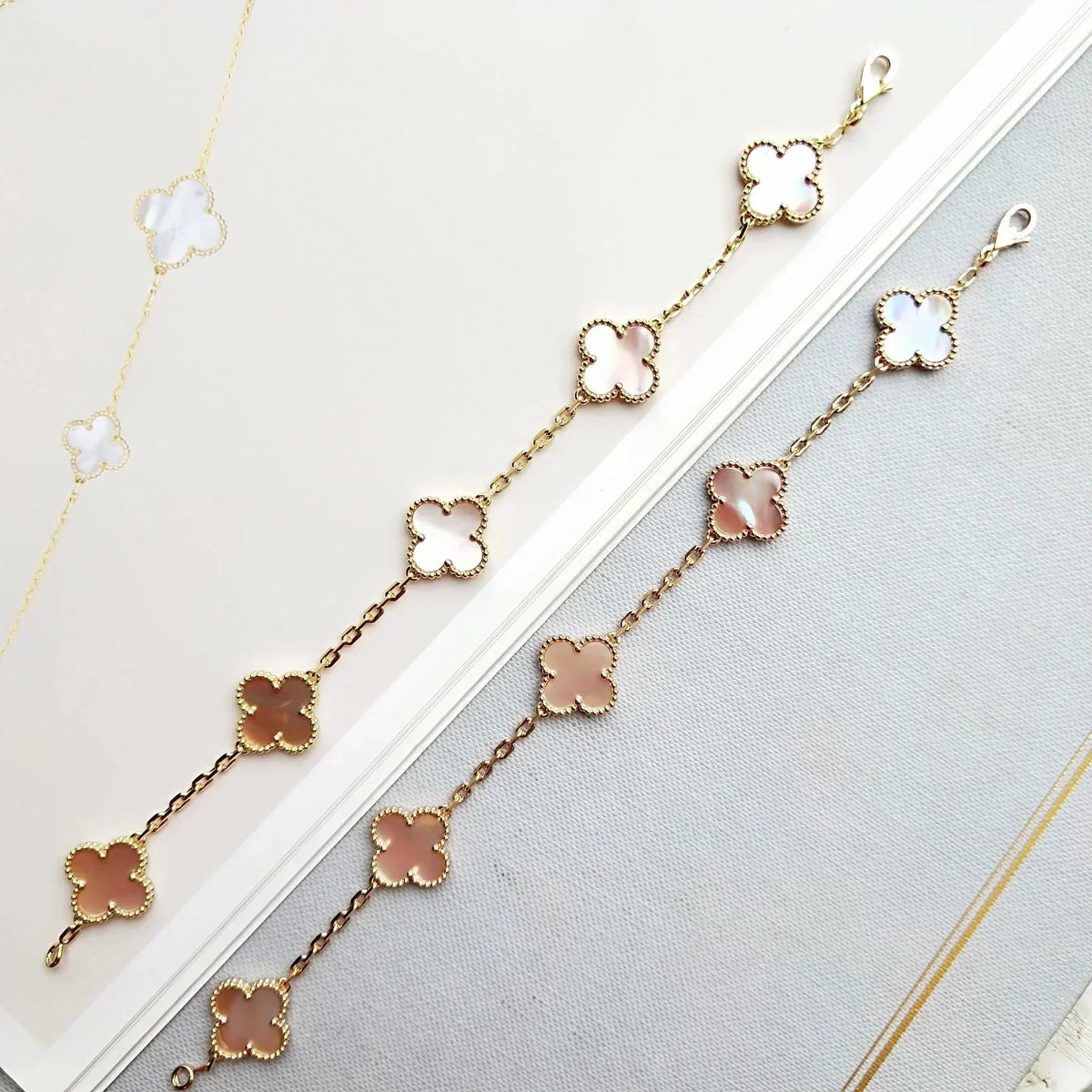[Avelora Jewelry ] CLOVER 5 MOTIFS  PINK MOP BRACELET COLLECTION