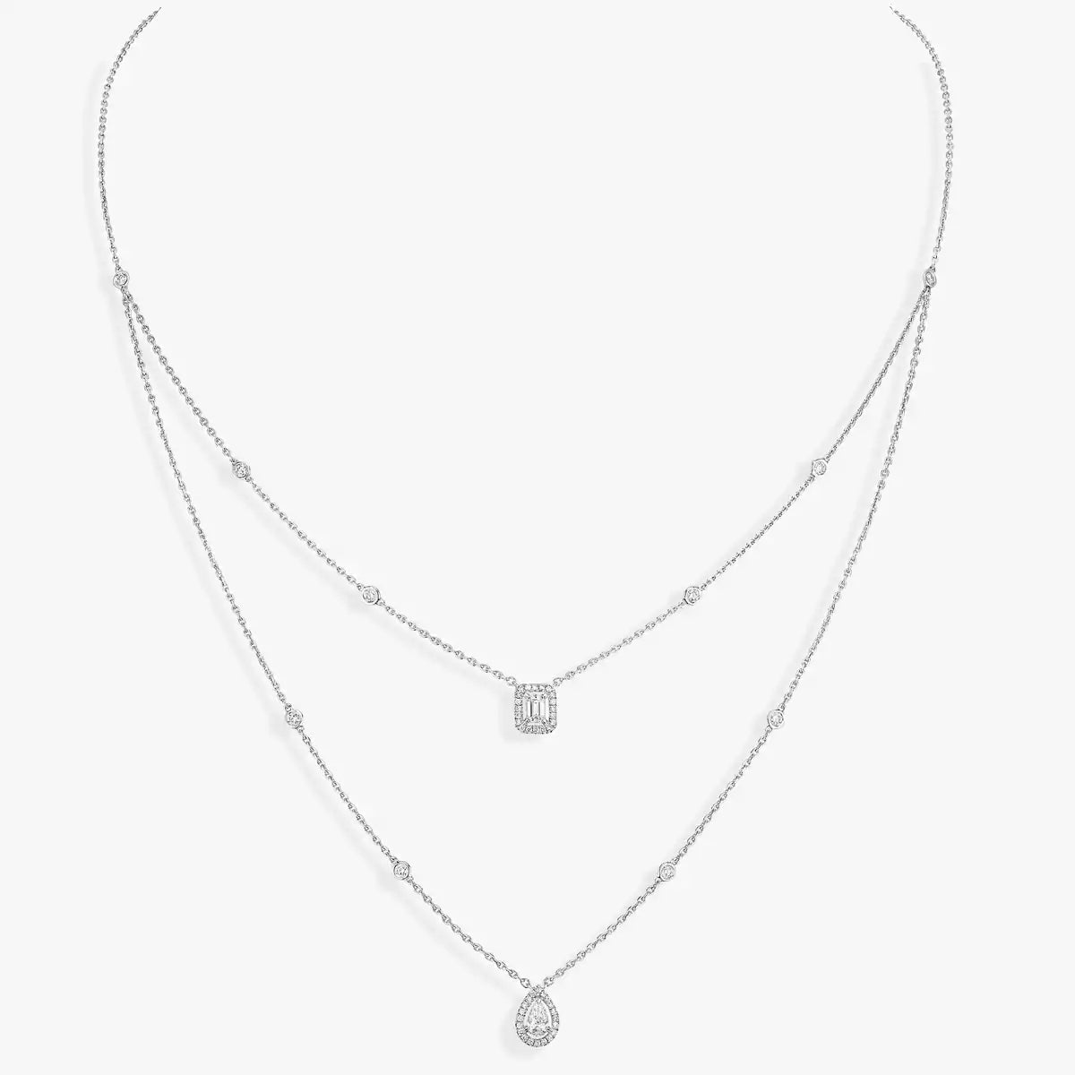 [Avelora]MY TWIN 2-ROW DIAMOND NECKLACE