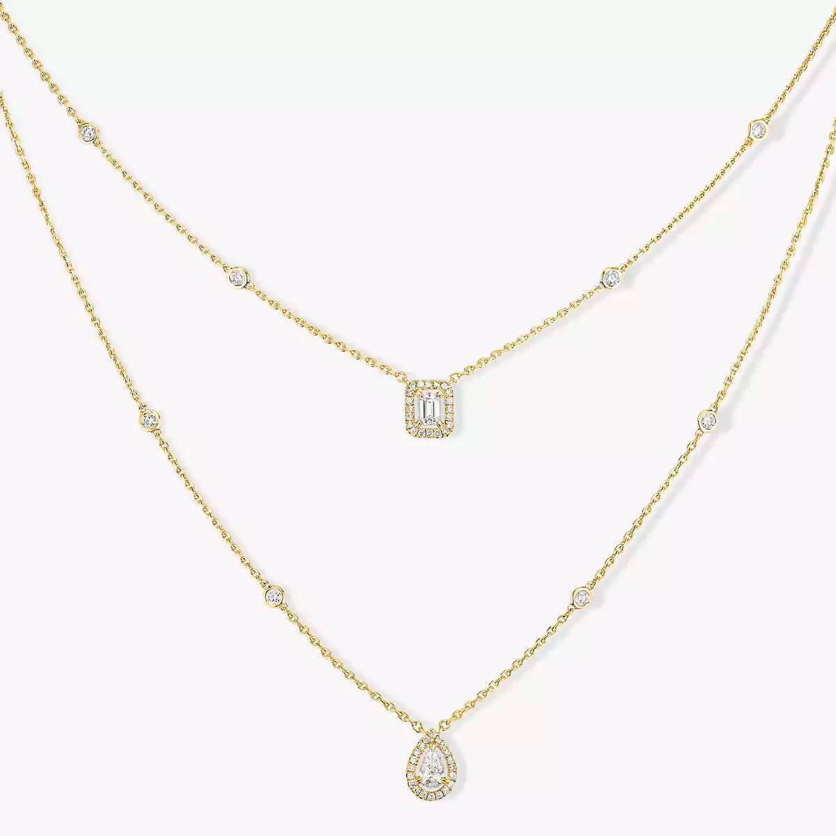 [Avelora]MY TWIN 2-ROW DIAMOND NECKLACE