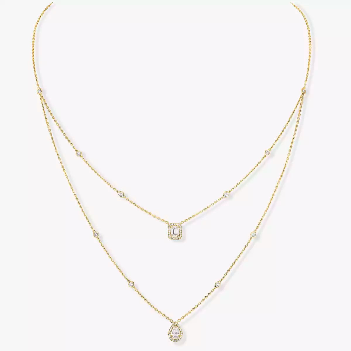 [Avelora]MY TWIN 2-ROW DIAMOND NECKLACE