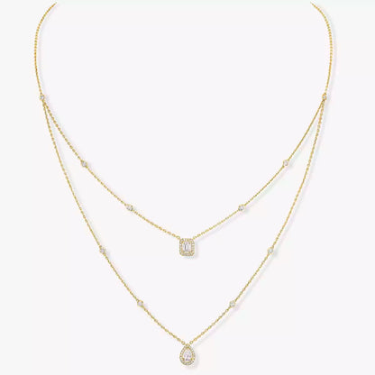 [Avelora]MY TWIN 2-ROW DIAMOND NECKLACE
