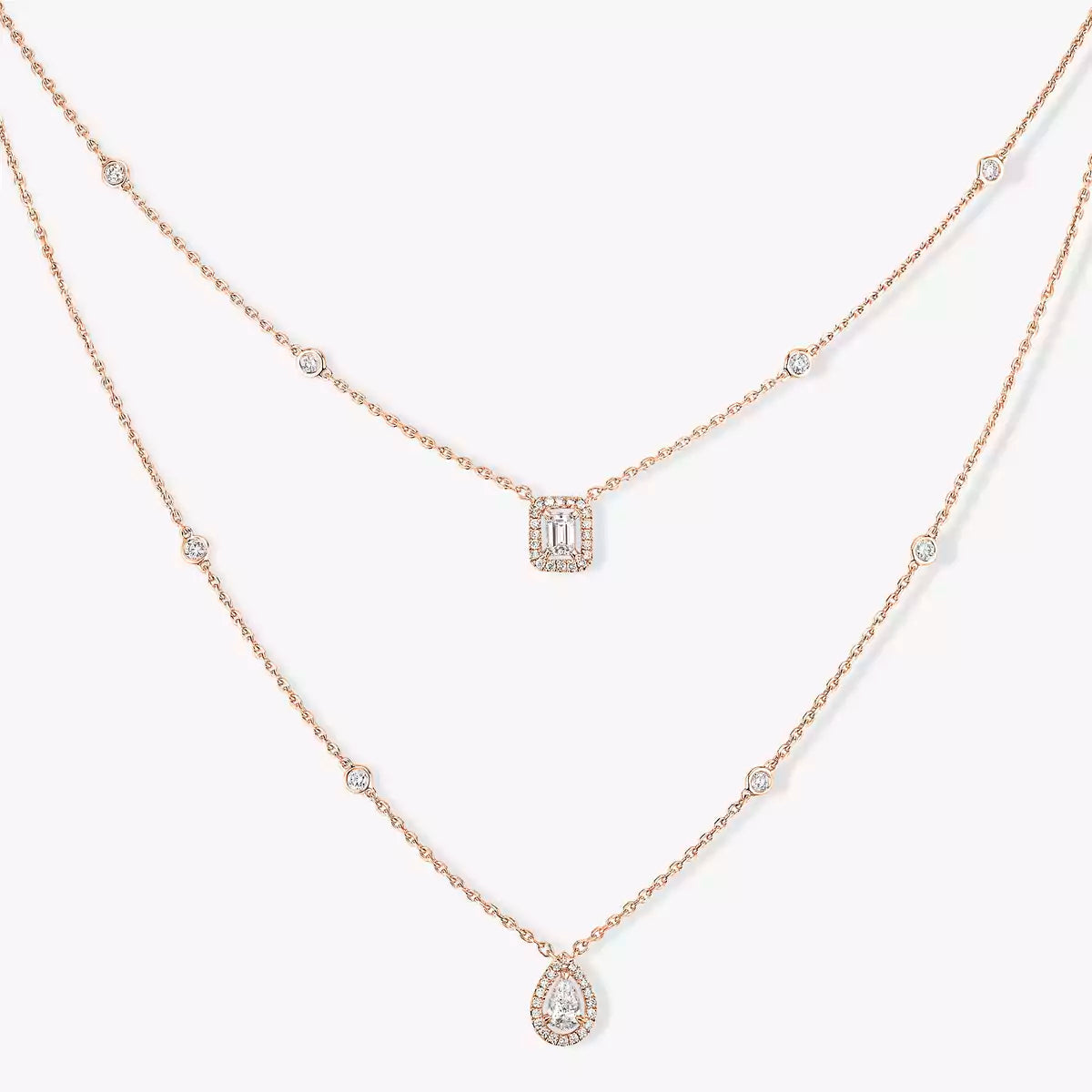 [Avelora]MY TWIN 2-ROW DIAMOND NECKLACE