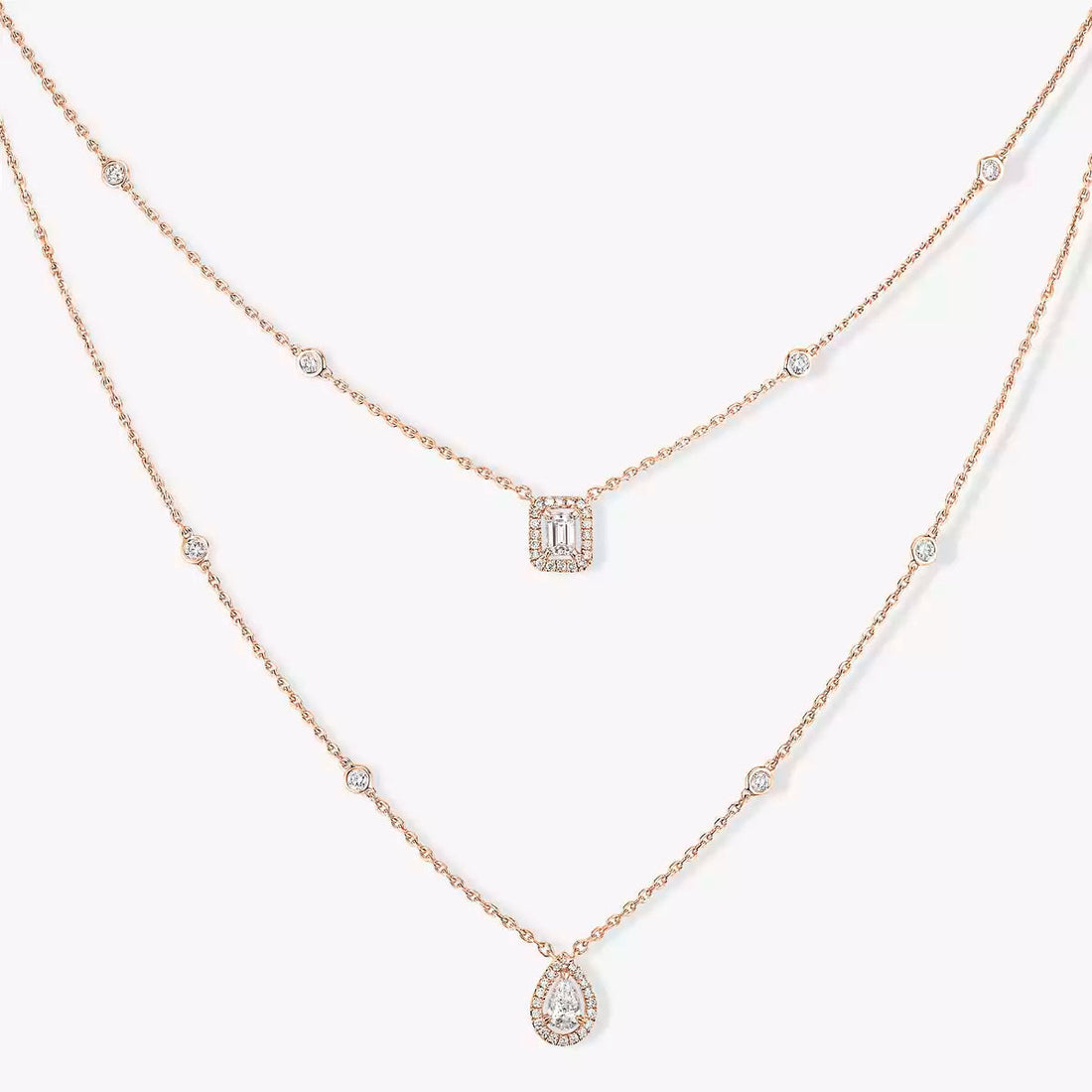 [Avelora Jewelry]Diamond Necklace My Twin 2 Rows