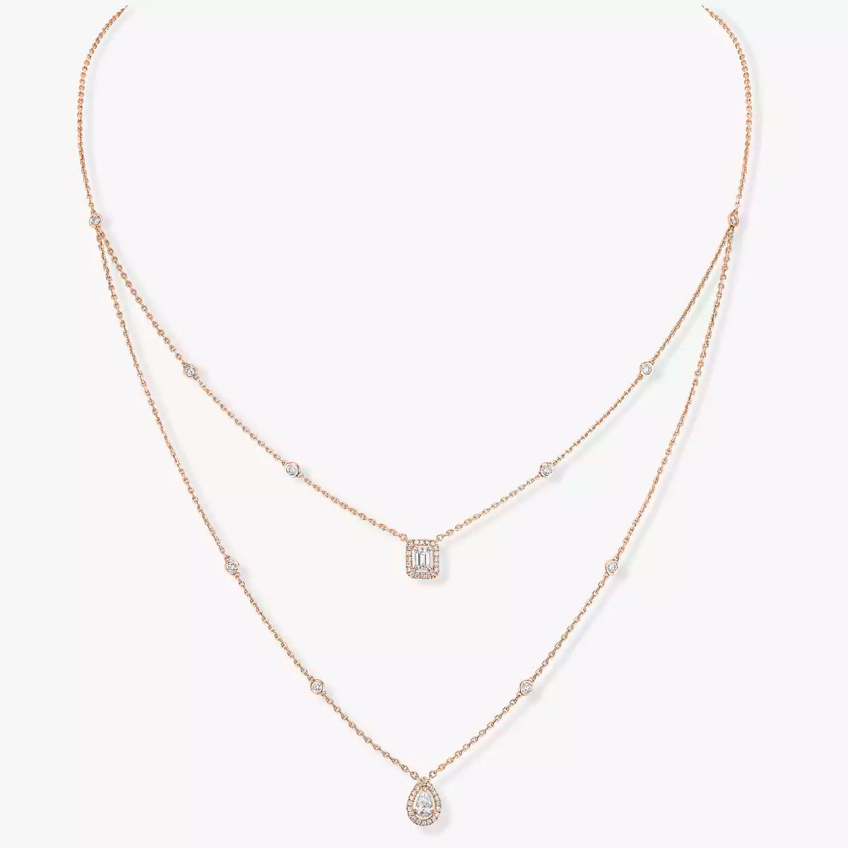 [Avelora Jewelry]Diamond Necklace My Twin 2 Rows