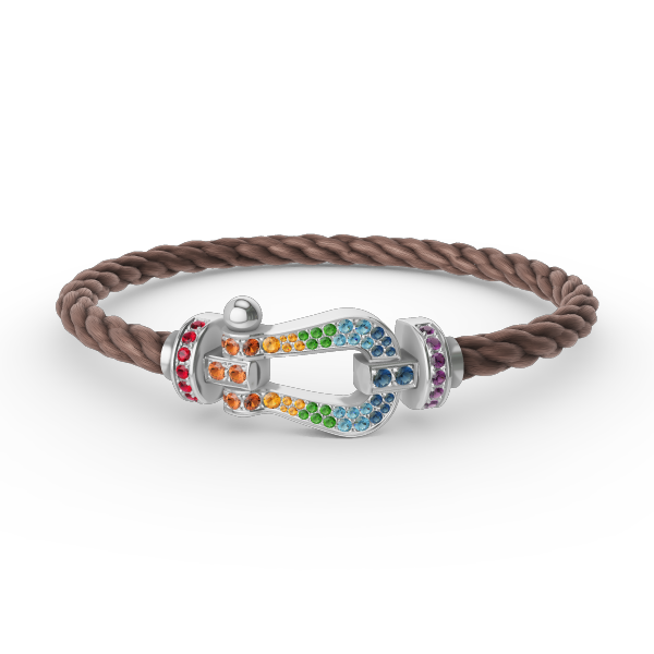 [Avelora]FORCE LARGE HORSESHOE COLORED DIAMOND BRACELET - WHITE GOLD