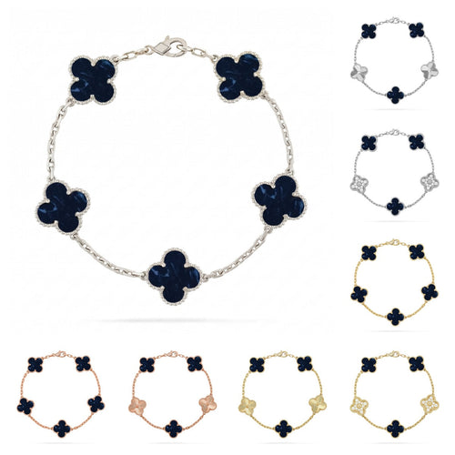 [Avelora]LUCKY CLOVER 5-MOTIF BRACELET - PIETERSITE COLLECTION