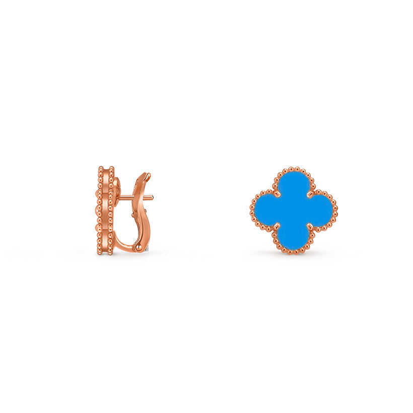[Avelora]15MM CLOVER FLOWER STUD EARRINGS ROSE GOLD COLLECTION