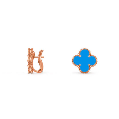 [Avelora]15MM CLOVER FLOWER STUD EARRINGS ROSE GOLD COLLECTION