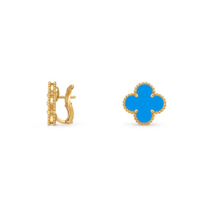 [Avelora]15MM CLOVER FLOWER STUD EARRINGS GOLD COLLECTION