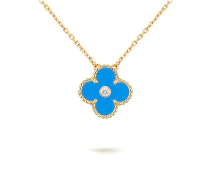 [Avelora]15MM CLOVER FLOWER DIAMOND PENDANT NECKLACE COLLECTION