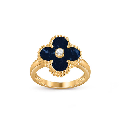 [Avelora]LUCKY CLOVER DIAMOND-ACCENT GOLD RING COLLECTION