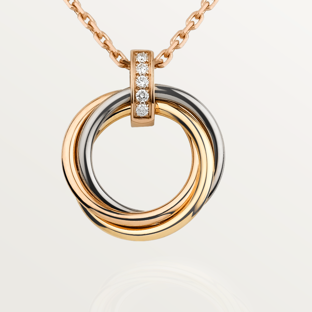 [Avelora Jewelry ]TRINITY NECKLACE GOLD  DIAMONDS