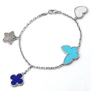 [Avelora Jewelry ]LUCKY SPRING SILVER BRACELET 4 MOTIF