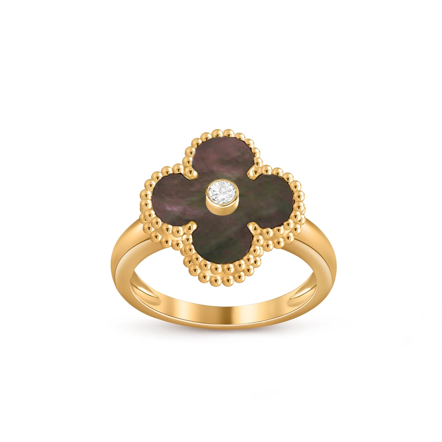 [Avelora]LUCKY CLOVER DIAMOND-ACCENT GOLD RING COLLECTION