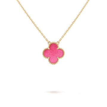 [Avelora jewelry] NEW CLOVER 15MM PINK ENAMEL NECKLACE