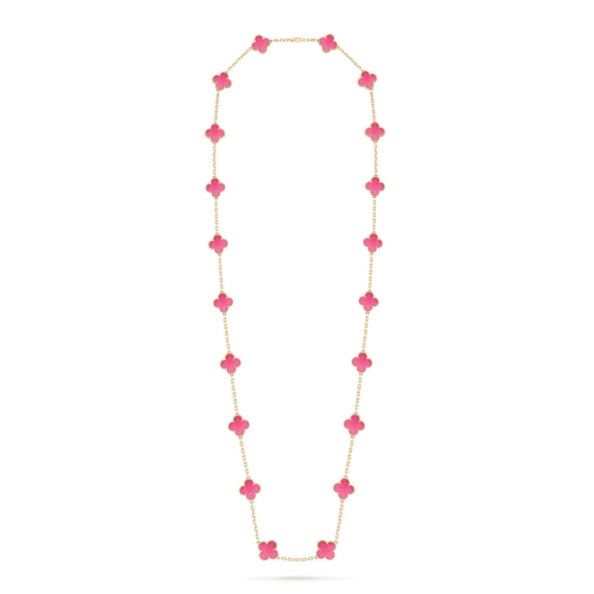 [Avelora jewelry] NEW CLOVER 20 MOTIFS PINK ENAMEL NECKLACE