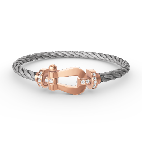 [Avelora]FORCE LARGE HORSESHOE HALF DIAMOND BRACELET - ROSE GOLD