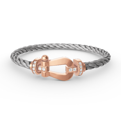[Avelora]FORCE LARGE HORSESHOE HALF DIAMOND BRACELET - ROSE GOLD