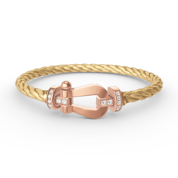 [Avelora]FORCE LARGE HORSESHOE HALF DIAMOND BRACELET - ROSE GOLD