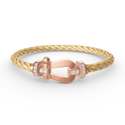 [Avelora]FORCE LARGE HORSESHOE HALF DIAMOND BRACELET - ROSE GOLD