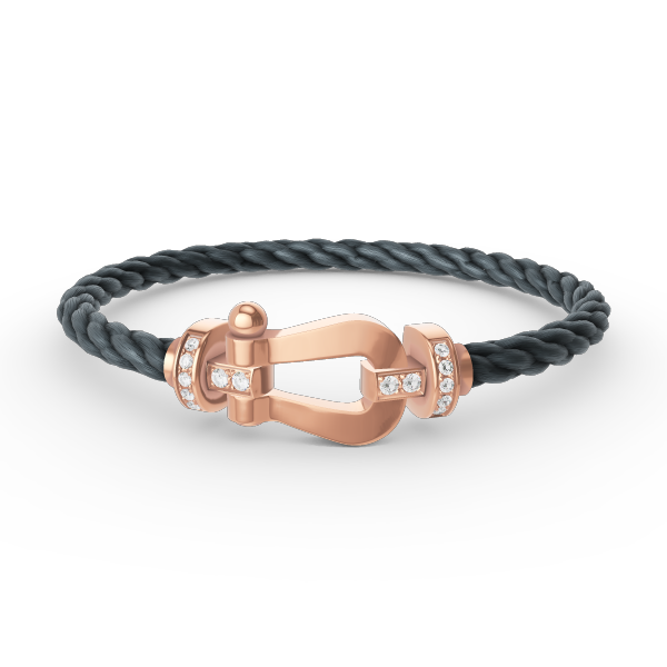 [Avelora]FORCE LARGE HORSESHOE HALF DIAMOND BRACELET - ROSE GOLD