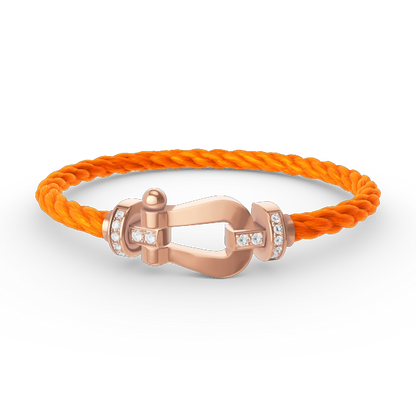 [Avelora]FORCE LARGE HORSESHOE HALF DIAMOND BRACELET - ROSE GOLD