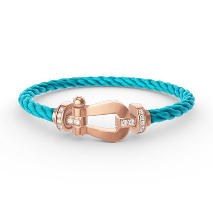 [Avelora]FORCE LARGE HORSESHOE HALF DIAMOND BRACELET - ROSE GOLD