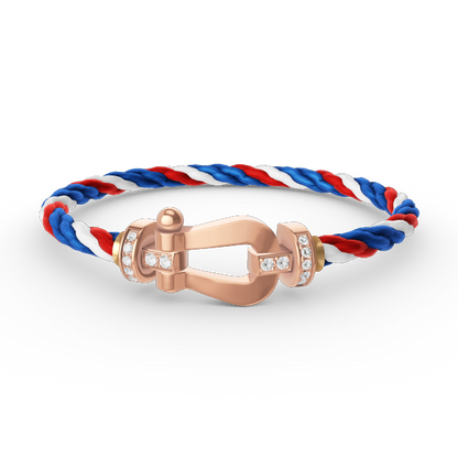 [Avelora]FORCE LARGE HORSESHOE HALF DIAMOND BRACELET - ROSE GOLD