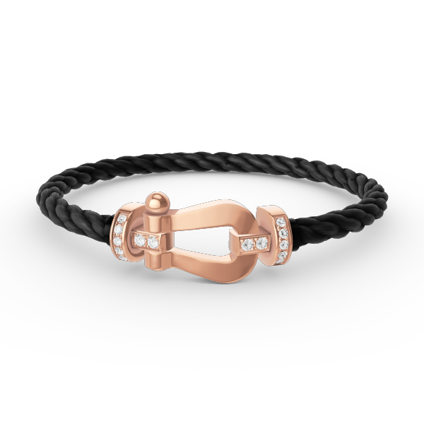 [Avelora]FORCE LARGE HORSESHOE HALF DIAMOND BRACELET - ROSE GOLD