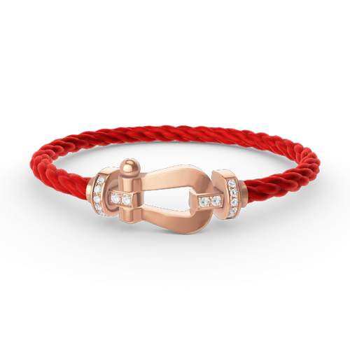 [Avelora]FORCE LARGE HORSESHOE HALF DIAMOND BRACELET - ROSE GOLD