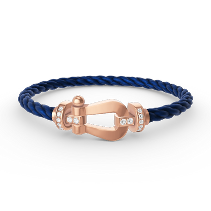 [Avelora]FORCE LARGE HORSESHOE HALF DIAMOND BRACELET - ROSE GOLD