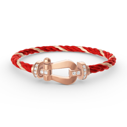 [Avelora]FORCE LARGE HORSESHOE HALF DIAMOND BRACELET - ROSE GOLD