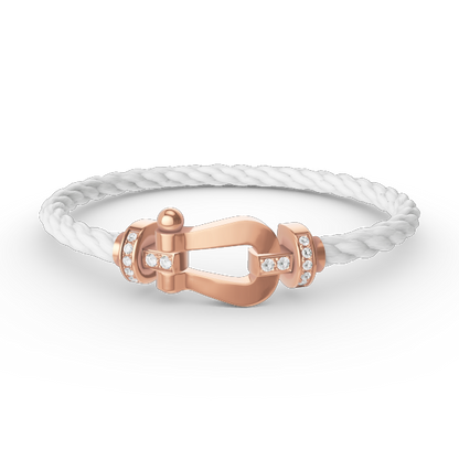 [Avelora]FORCE LARGE HORSESHOE HALF DIAMOND BRACELET - ROSE GOLD