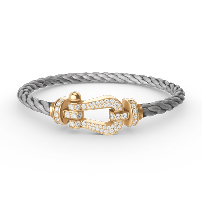 [Avelora]FORCE LARGE HORSESHOE FULL DIAMOND BRACELET - GOLD