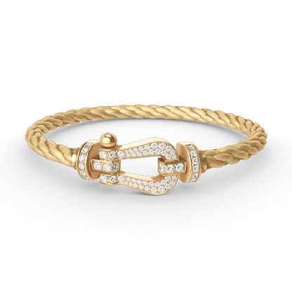 [Avelora]FORCE LARGE HORSESHOE FULL DIAMOND BRACELET - GOLD