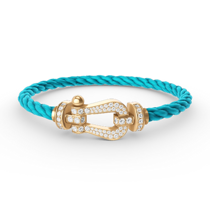 [Avelora]FORCE LARGE HORSESHOE FULL DIAMOND BRACELET - GOLD