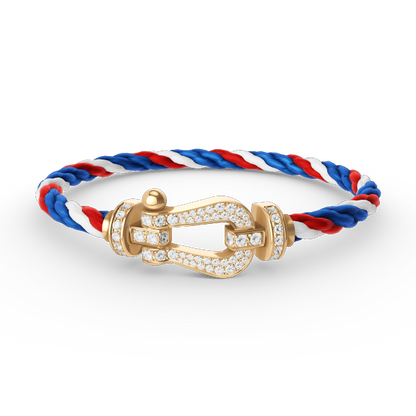 [Avelora]FORCE LARGE HORSESHOE FULL DIAMOND BRACELET - GOLD