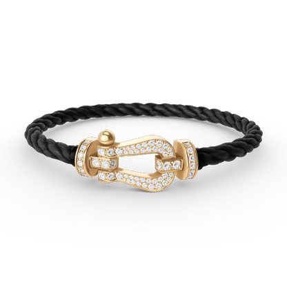 [Avelora]FORCE LARGE HORSESHOE FULL DIAMOND BRACELET - GOLD