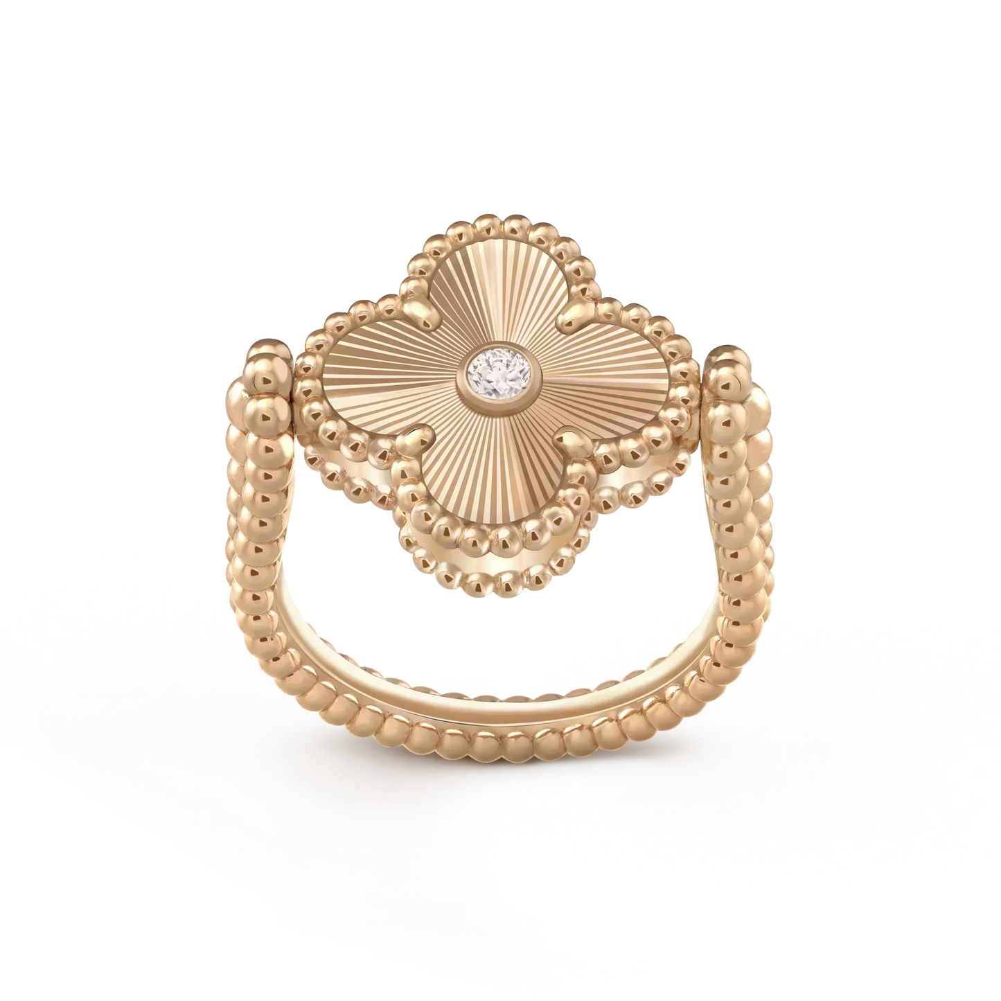 [Avelora]LUCKY CLOVER ROSE GOLD REVERSIBLE RING