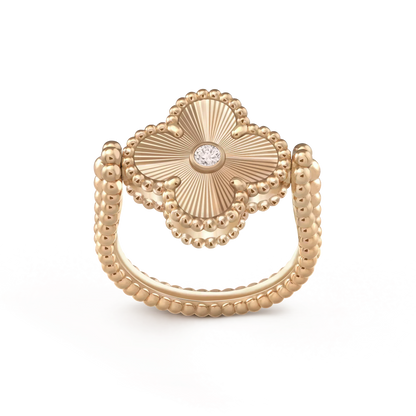 [Avelora]LUCKY CLOVER ROSE GOLD REVERSIBLE RING