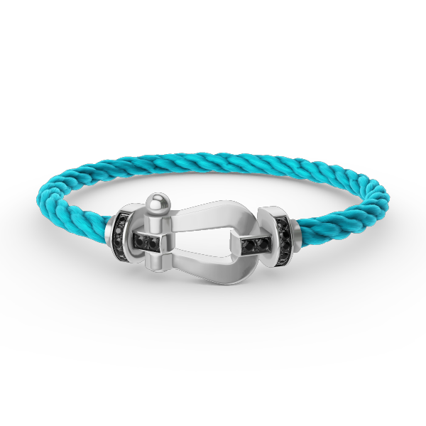 [Avelora Jewelry ]FORCE LARGE HORSESHOE BLACK DIAMOND BRACELET SILVER