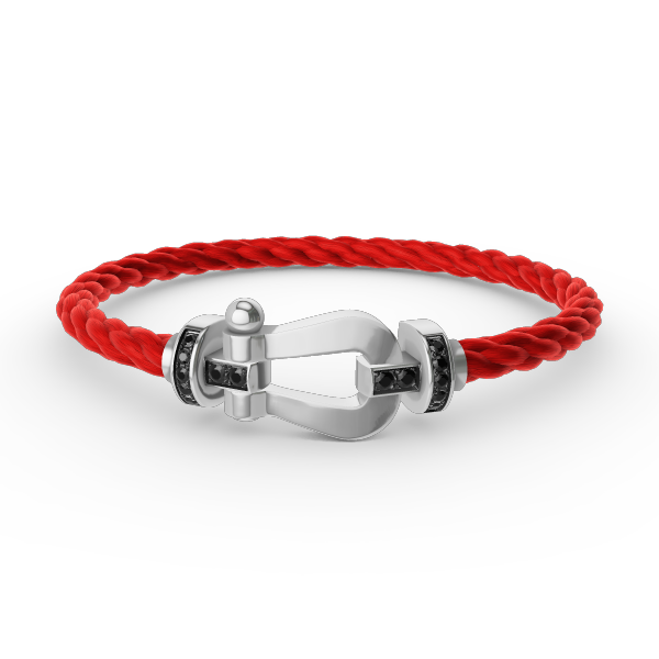 [Avelora]FORCE LARGE HORSESHOE BLACK DIAMOND BRACELET - WHITE GOLD